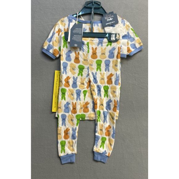 Tres Beau et Belle Bamboo Bunny Print 3pc PJ Pajama Set Girl’s Size 4T NEW NWT - Picture 3 of 7